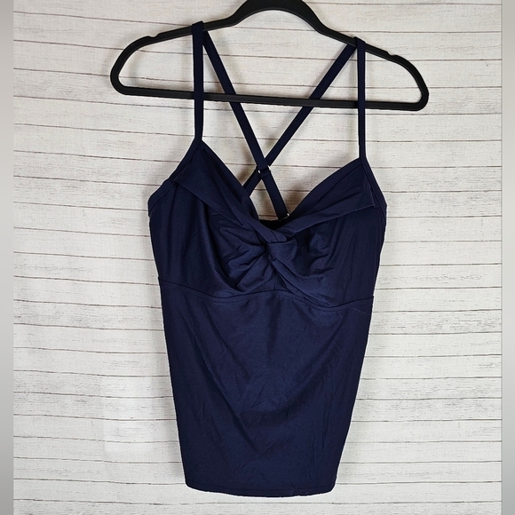 Athleta Blue Twister Tankini Top, sz 40 B/C - Picture 2 of 10